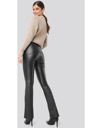 NA-KD Waxed Flared Pants - Meerkleurig