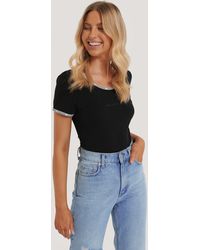 Calvin Klein Bodysuit Mit Kurzen Ärmeln - Schwarz