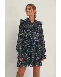 NA-KD Chiffonjurk Met Western-detail - Meerkleurig