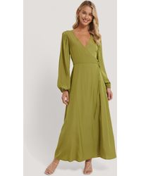 NA-KD Classic Wickelkleid - Grün