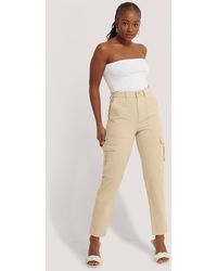 NA-KD Jeans Met Middelhoge Taille - Naturel