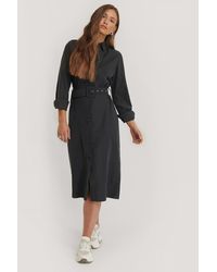 NA-KD Hemdkleid Mit Gürtel - Schwarz