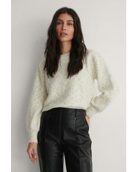 Mango - Offwhite Quilate Sweater - Lyst