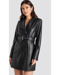 NA-KD Nicole Mazzocato x Pu Blazer Dress - Schwarz
