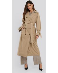 NA-KD Classic Belted Trench Coat - Naturel
