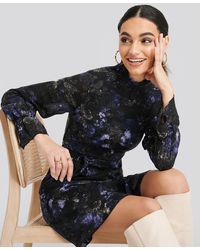 Trendyol Patterned Mini Dress - Blauw