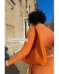 NA-KD Orange Small Braided Shoulder Bag