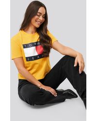 Tommy Hilfiger Tommy Flag Tee - Geel