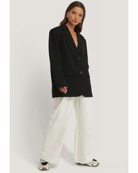 NA-KD Oversized Twill Blazer - Zwart
