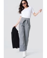 NA-KD Front Knot Detail Flared Pants - Grijs