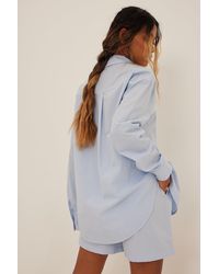 NA-KD Lingerie Organisch Pyjama Shirt - Blauw