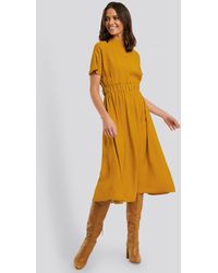 Trendyol Midi-jurk Met Hoge Halslijn - Geel