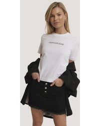 Calvin Klein Shrunken Institutional Logo Tee - Weiß