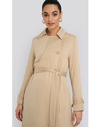 NA-KD Mac Trench Coat - Naturel
