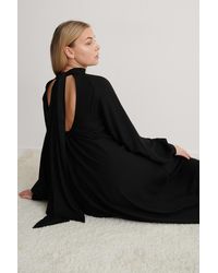 NA-KD Boho Hochgeschlitztes Maxikleid - Schwarz