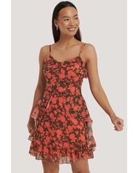 Trendyol Floral Printed Mini Dress - Rood