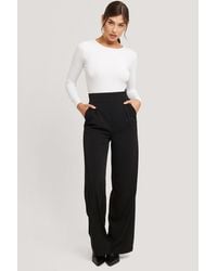 NA-KD - Black High Waisted Wide Leg Suit Pants - Lyst