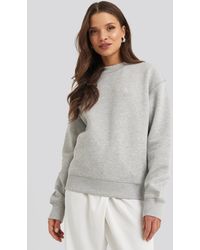 Calvin Klein - Grey Embroidery Regular Crew Neck Sweater - Lyst