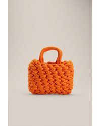 NA-KD Accessories Geknüpfte Oversize-Strandtasche klein - Orange