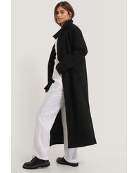 NA-KD Black Oversized Maxi Coat
