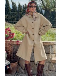 NA-KD Baumwolle Klassischer Damen Bekleidung Mäntel Regenjacken und Trenchcoats gerade geschnittener Trenchcoat in Natur 