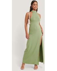 NA-KD Maxi-jurk Met Hoge Halslijn - Groen