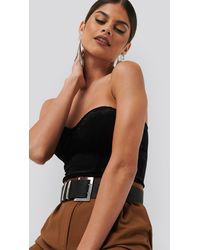 NA-KD Velvet Bustier - Zwart