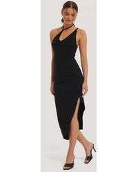 NA-KD Jurk Met Dunne Schouderbandjes - Zwart