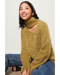 NA-KD Green Fluffy Cut Out Knit - Multicolor