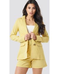 Trendyol Yol Pocket Detailed Jacket - Geel