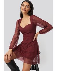 Trendyol Polka Dot Tulle Dress - Rood