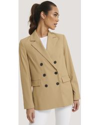 Mango Blazer Met Dubbele Knopenrij - Naturel