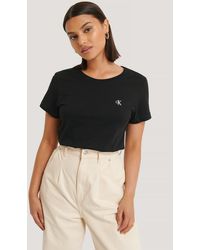 Calvin Klein Embroidery Slim Tee - Schwarz