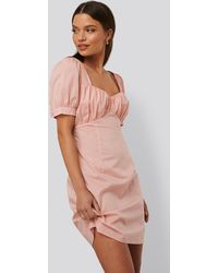 NA-KD Mini-jurk Met Pofmouwen - Roze