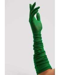 NA-KD Accessories Mesh Handschoen - Groen