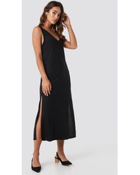 NA-KD Sleeveless Jersey Midi Dress - Schwarz