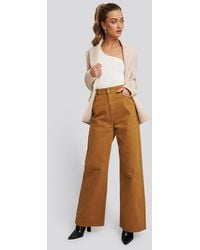 NA-KD Trend Wide Leg High Waisted Jeans - Braun