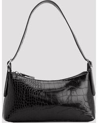 NA-KD Black Croc Baguette Bag