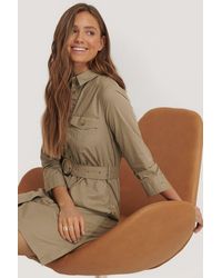 Mango Blousejurk Met Riem - Bruin