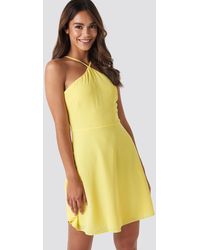 Trendyol Strap Detailed Mini Dress - Gelb