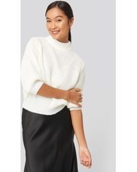 NA-KD Felicia Wedin Mid Sleeve Knitted Sweater - Wit