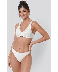NA-KD Ribbed Bikini Panty - Blanc
