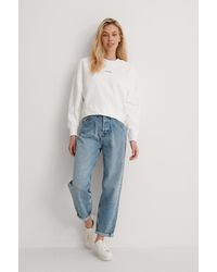 Calvin Klein Organic Micro Branding Sweatshirt - Weiß