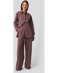 NA-KD Gestructureerde Pantalon - Paars