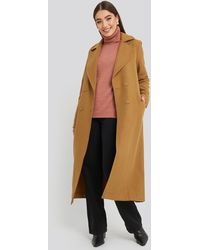 Trendyol Buttoned Wool Coat - Bruin