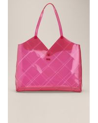 NA-KD Transparent Woven Tote - Pink