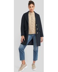 Trendyol Button Detailed Coat - Blauw