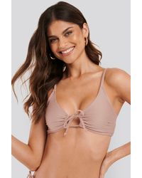 NA-KD Structured Cut Out Front Bikini - Rose