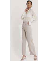 NA-KD Flared Striped Pants - Grijs