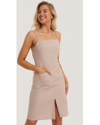 NA-KD Mini-jurk Met Zakdetail - Naturel